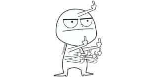🍼 dedo do meio, gesto ofensivo, desenho animado, ilustração, rude, atitude telegram sticker
