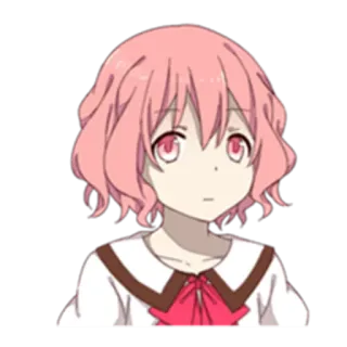 😐 animé, fille, cheveux roses, mignon whatsapp sticker