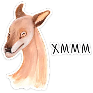 🤔 XMMM lama, zwierzę, naklejka, akwarela, ssak, słodki telegram sticker