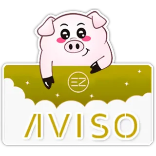 📣 AVISO Warnung, Schwein, Aufkleber, Benachrichtigung, Zeichen telegram sticker