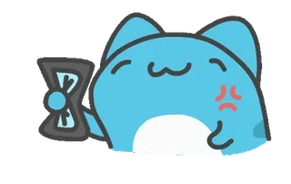 📱 mèo, tức giận, hoạt hình, anime, xanh dương, fan whatsapp sticker