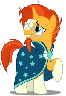 ✨ Dibujo animado, Poni, Mago, Gafas, Capa de estrellas, Unicornio telegram sticker