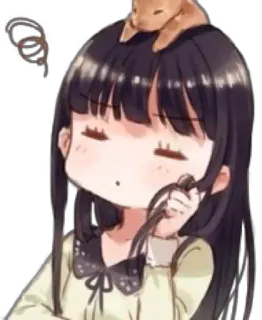 🤔 动漫女孩, 卡通, 可爱, 困, Q版, 卡哇伊 telegram sticker