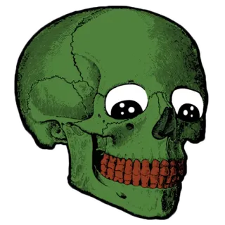 💀 skull, anatomy, bones, funny, cartoon, meme whatsapp sticker