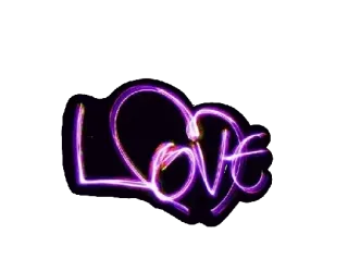❤️ Love 爱, 心, 紫色, 光, 霓虹 telegram sticker