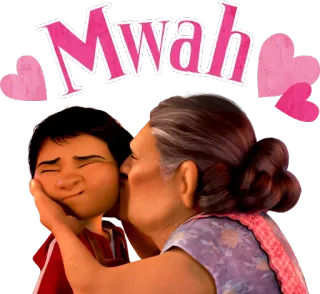 😘 Mwah amor, beso, abuela, niño, cariño, corazón telegram sticker
