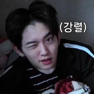 🐹 (강렬) Mann, Zwinkern, Gesicht, Asiatisch, Koreanisch, Selfie telegram sticker