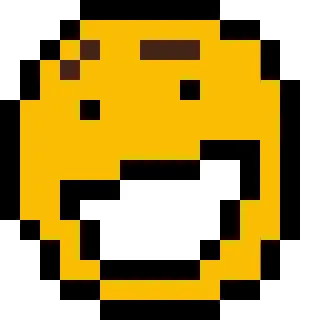 😃 Piksel, Kuning, Senang, Emoji, Senyum telegram sticker