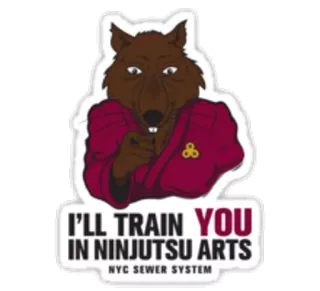 🐭 Splinter Teenage Mutant Ninja Turtles I'll TRAIN YOU IN NINJUTSU ARTS NYC SEWER SYSTEM Ninja, Tartaruga, Fognatura, Topo, Arti marziali, Sensei, TMNT telegram sticker