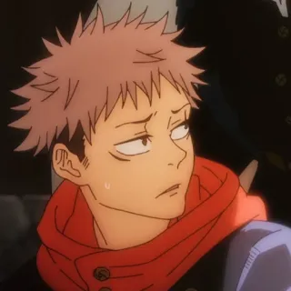 💥 Yuji Itadori Jujutsu Kaisen Anime, Manga, Yuji Itadori, Jujutsu Kaisen, Personaggio, Cartone animato, Felpa rossa, Personaggio anime telegram sticker
