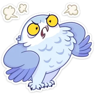 😡 gufo, cartone animato, arrabbiato, carino, adesivo, uccello telegram sticker