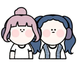 😶 Cartoon, Mädchen, Kopfhörer, süß, Freunde telegram sticker