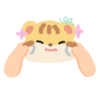 🦁 hamster, mignon, dessin animé, animal, autocollant, kawaii, illustration telegram sticker