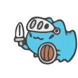 ⚔️ Cartone animato, Blu, Animale, Spada, Elmetto, Scudo, Carino telegram sticker