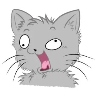 🤪 고양이, 충격, 놀람, 만화, 스티커, 동물 telegram sticker