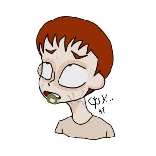 🤮 Фу...ЧТ dessin animé, personnage, vomir, malade, nauséeux telegram sticker