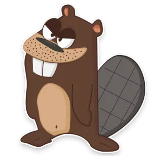 😏 bever, cartoon, dier, knaagdier, wilde dieren, grappig telegram sticker