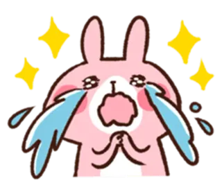 😂 토끼, 울음, 눈물, 애원, 카와이, 만화 telegram sticker