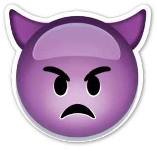 👿 diavolo, emoji, arrabbiato, corna, viola, faccia telegram sticker