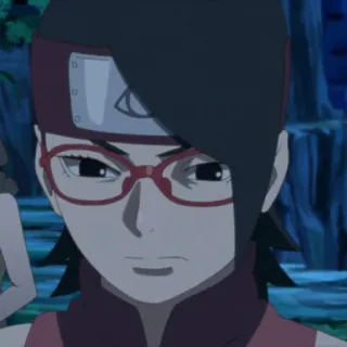 😔 Sarada Uchiha Naruto 애니메이션, 사라다, 우치하, 나루토, 닌자, 소녀, 안경 telegram sticker