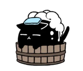 😮 kat, bad, schattig, dier, ontspannend, schuim telegram sticker
