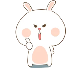 😌 thỏ, tức giận, hoạt hình, biểu tượng cảm xúc, nhãn dán telegram sticker