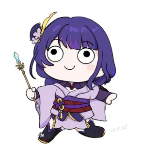🙂 Raiden Shogun Genshin Impact Anime, Spiel, Genshin Impact, Raiden Shogun, Süß telegram sticker