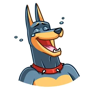 😀 собака, животное, питомец, доберман whatsapp sticker