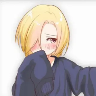 😳 anime, manga, cute, blond hair, girl telegram sticker