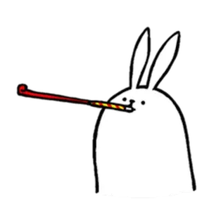 😗 lapin, animal, fête, drôle, mignon, dessin animé, lapinou whatsapp sticker