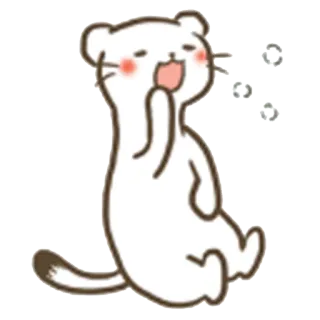 😴 动物, 黄鼠狼, 可爱, 卡通, 白鼬, 插图 telegram sticker