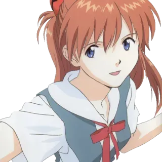 ☺️ Asuka Langley Soryu Neon Genesis Evangelion animé, fille, cheveux roux, Asuka, Evangelion whatsapp sticker