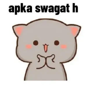 🤗 apka swagat h 猫, ようこそ, かわいい, 挨拶, ヒンディー語 whatsapp sticker