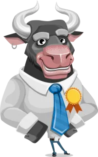 🥺 byk, zwierzę, kreskówka, biznes, biuro, krawat telegram sticker