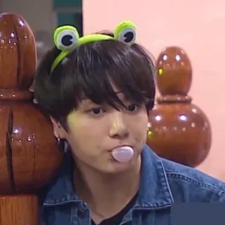 🌸 homem, chiclete, tiara de sapo, kpop, casual, interior telegram sticker