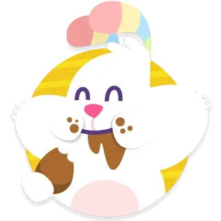 🍬 animal, mignon, dessin animé, lapin, bonbon, sucré telegram sticker