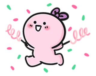 💃 cartoon, cute, pink, celebration, kawaii, fun telegram sticker