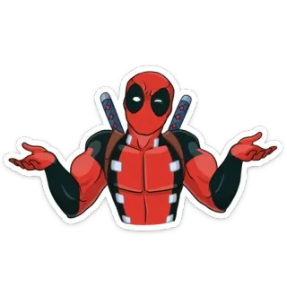🤷‍♂️ Deadpool deadpool, marvel, superhéroe, cómic, personaje, película whatsapp sticker