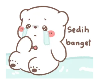 💬 Sedih banget triste, chorando, urso, fofo, animal, desenho animado telegram sticker