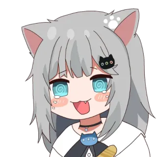 🤪 애니메이션, 고양이귀, 카와이, 귀여운 telegram sticker