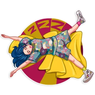 😴 ZZZ śpiąca, kobieta, zzz, zmęczona, relaks telegram sticker