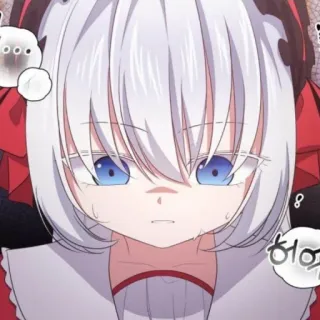 🎐 허억 アニメ, マンガ, 女の子, 不機嫌, 怖い telegram sticker