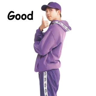 👍 RM RM, Kpop, musicista, pollice in su, viola, moda telegram sticker