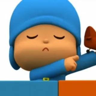 😖 Pocoyo dibujos animados, azul, niños, triste, personaje whatsapp sticker