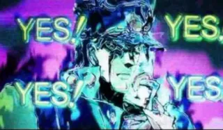 ⭕ Jotaro Kujo JoJo's Bizarre Adventure YES! YES! YES! Anime, Mangá, Jojo's Bizarre Adventure, Jotaro, Sim, Meme telegram sticker
