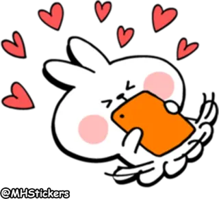 😍 @MHStickers coelho, corações, fofo, animal, amor whatsapp sticker