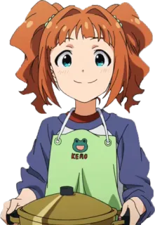 😊 KERO Ragazza anime, Cucina, Grembiule, Rana, Carino telegram sticker