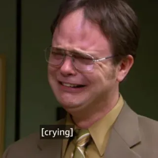 🗞 Dwight Schrute The Office [crying] weinen, traurig, büro, dwight, schrute, emotional telegram sticker