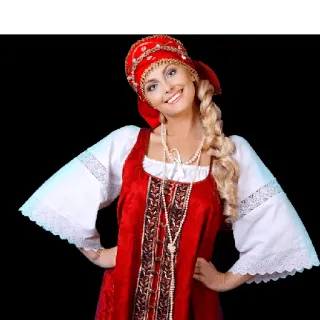 🇷🇺 femme, russe, costume traditionnel, costume folklorique, culture, portrait telegram sticker