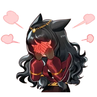 😳 девушка-кошка, аниме, эмоции, грустный, плачущий telegram sticker